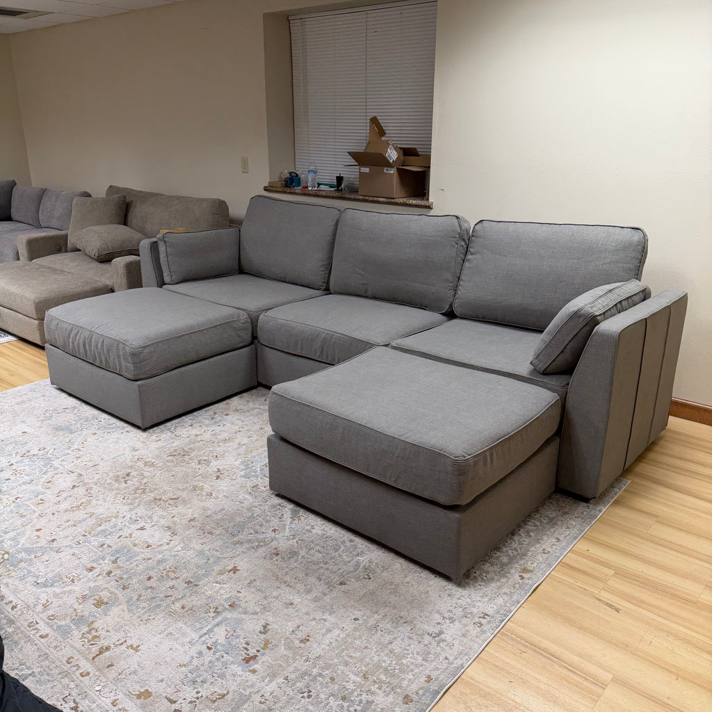 Like New 5-Seat Lovesac Sactional | Flagstone Brushed Weave