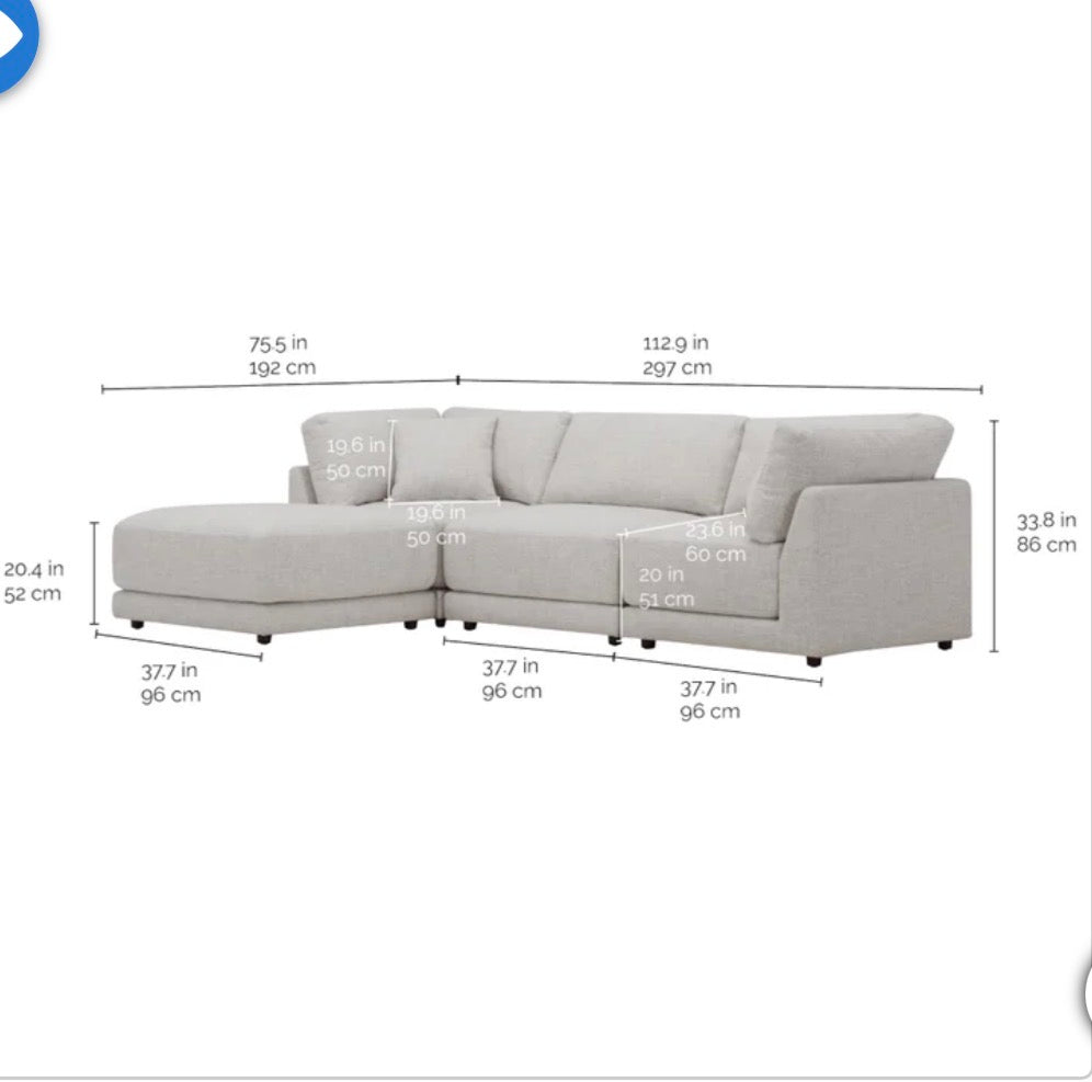 Aiden & Ivy 4-Piece Dayna Sectional