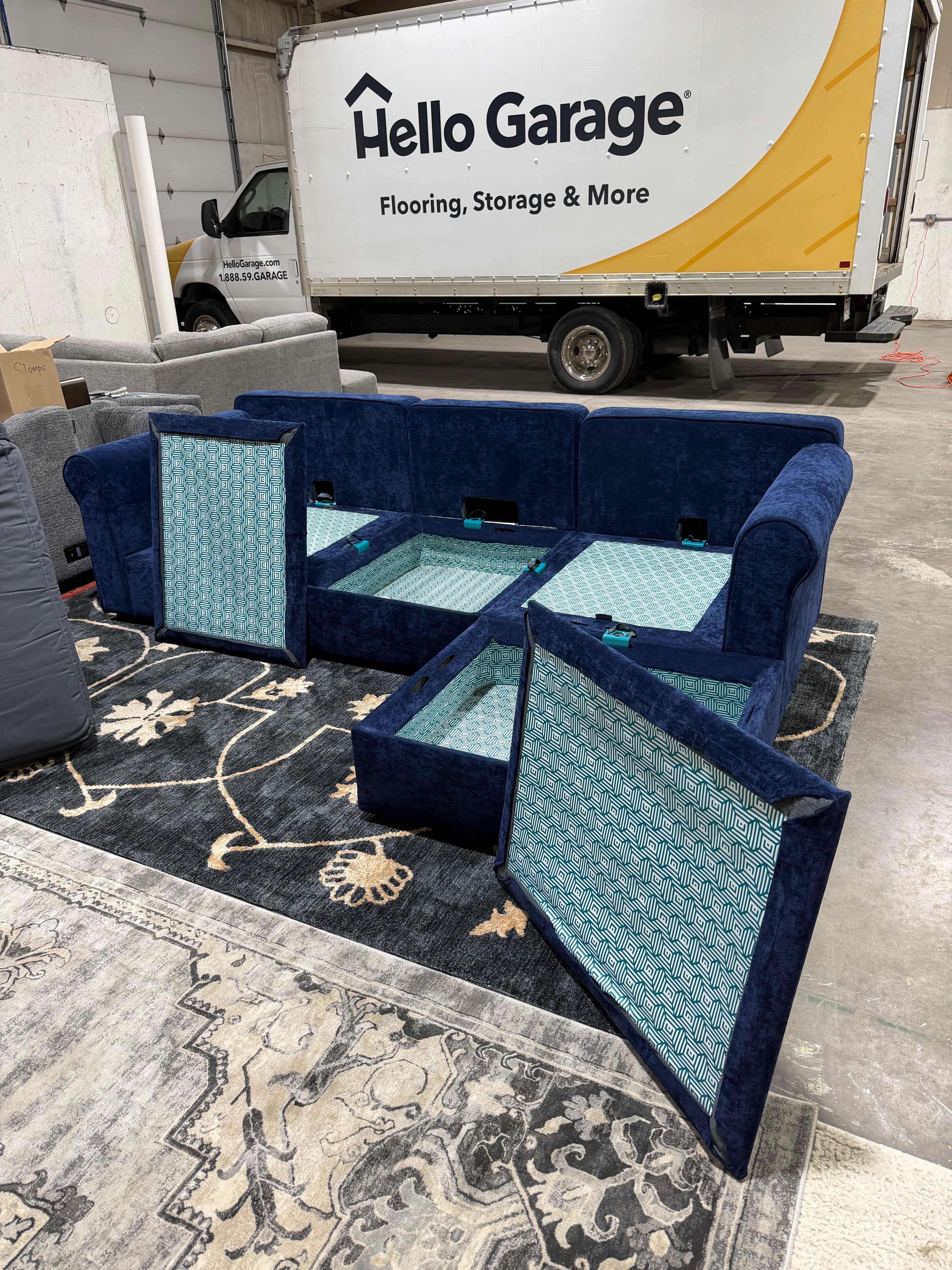 Like New 4-Seat Lovesac Sactional | Sapphire Navy Corded Velvet