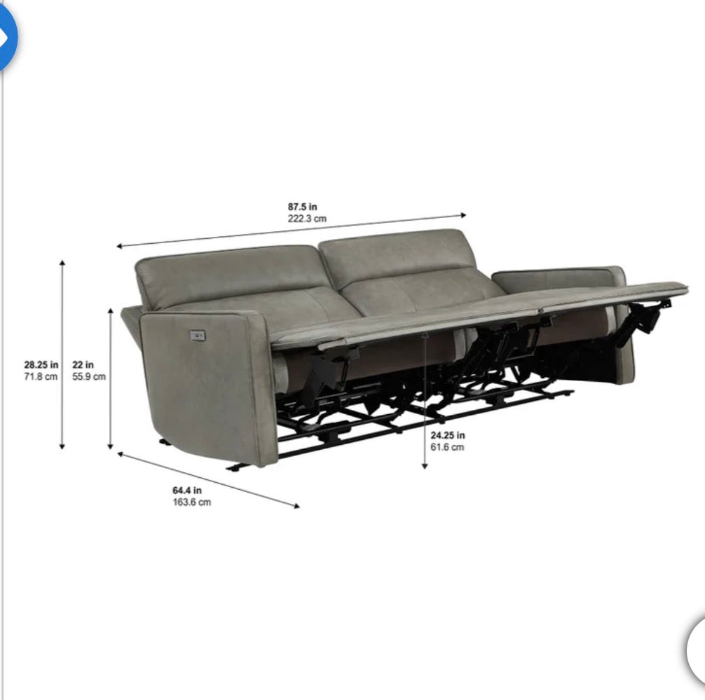 Henredon Keira Leather Zero-gravity Reclining Sofa