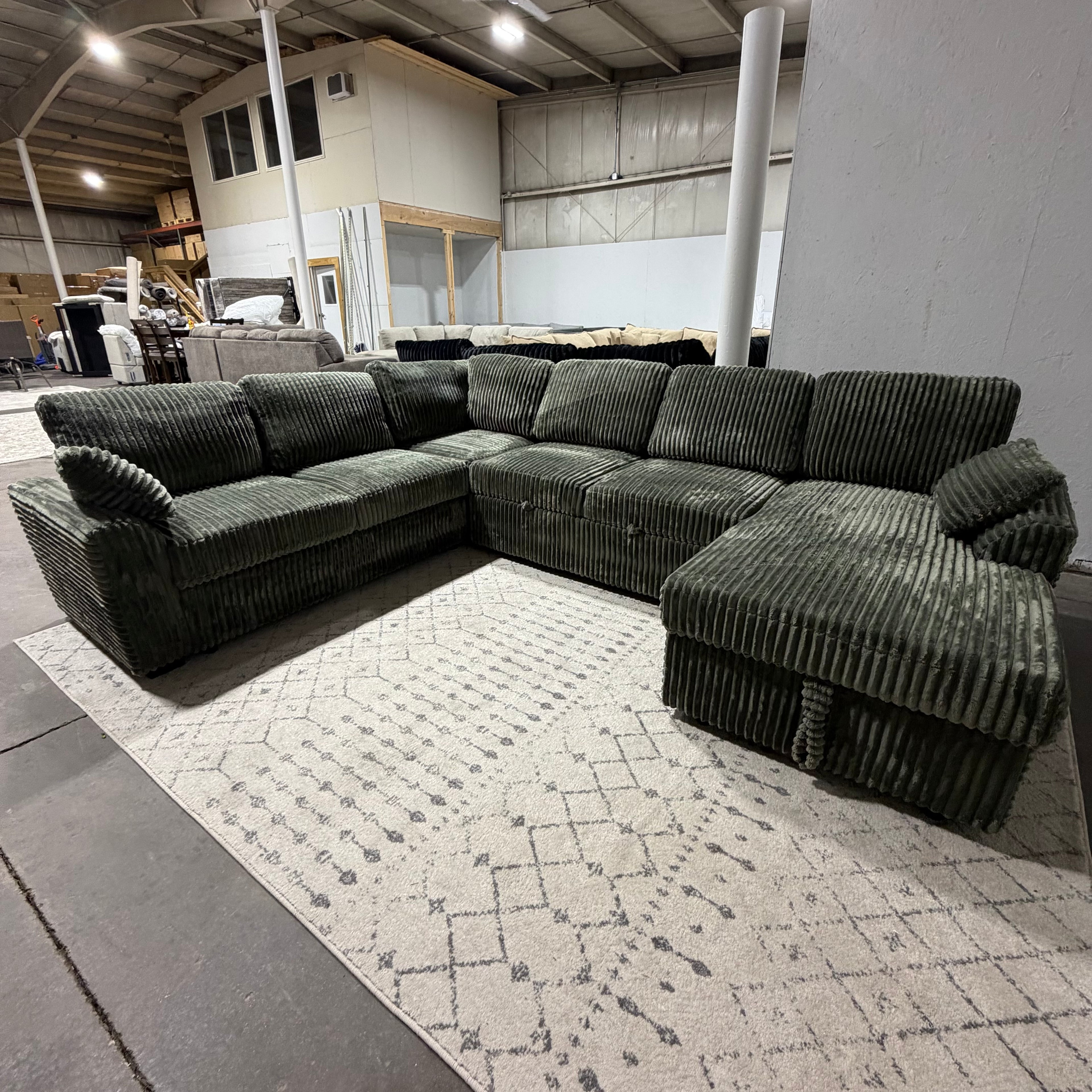 NEW Sleeper Sectional w/ Storage Chaise
