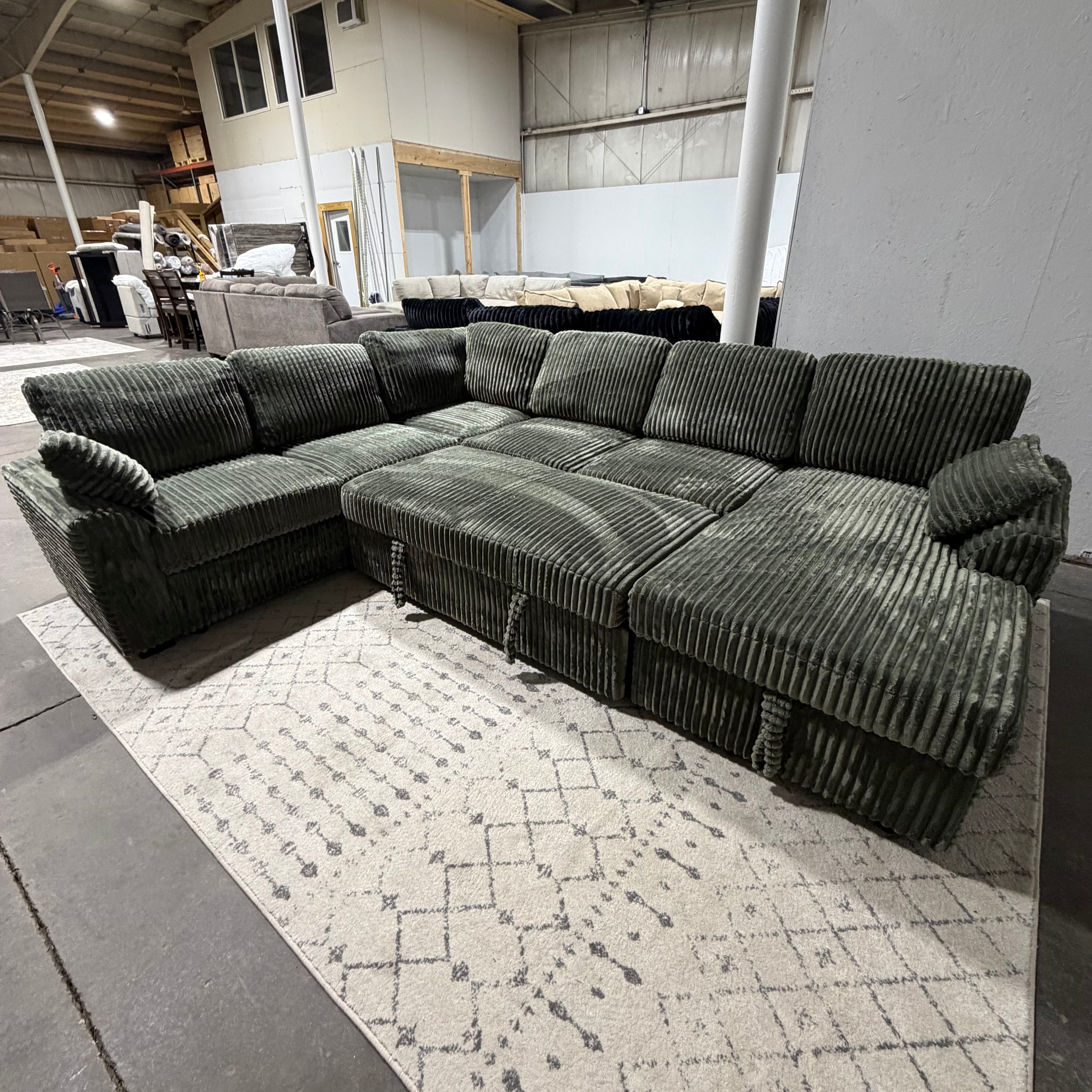 NEW Sleeper Sectional w/ Storage Chaise