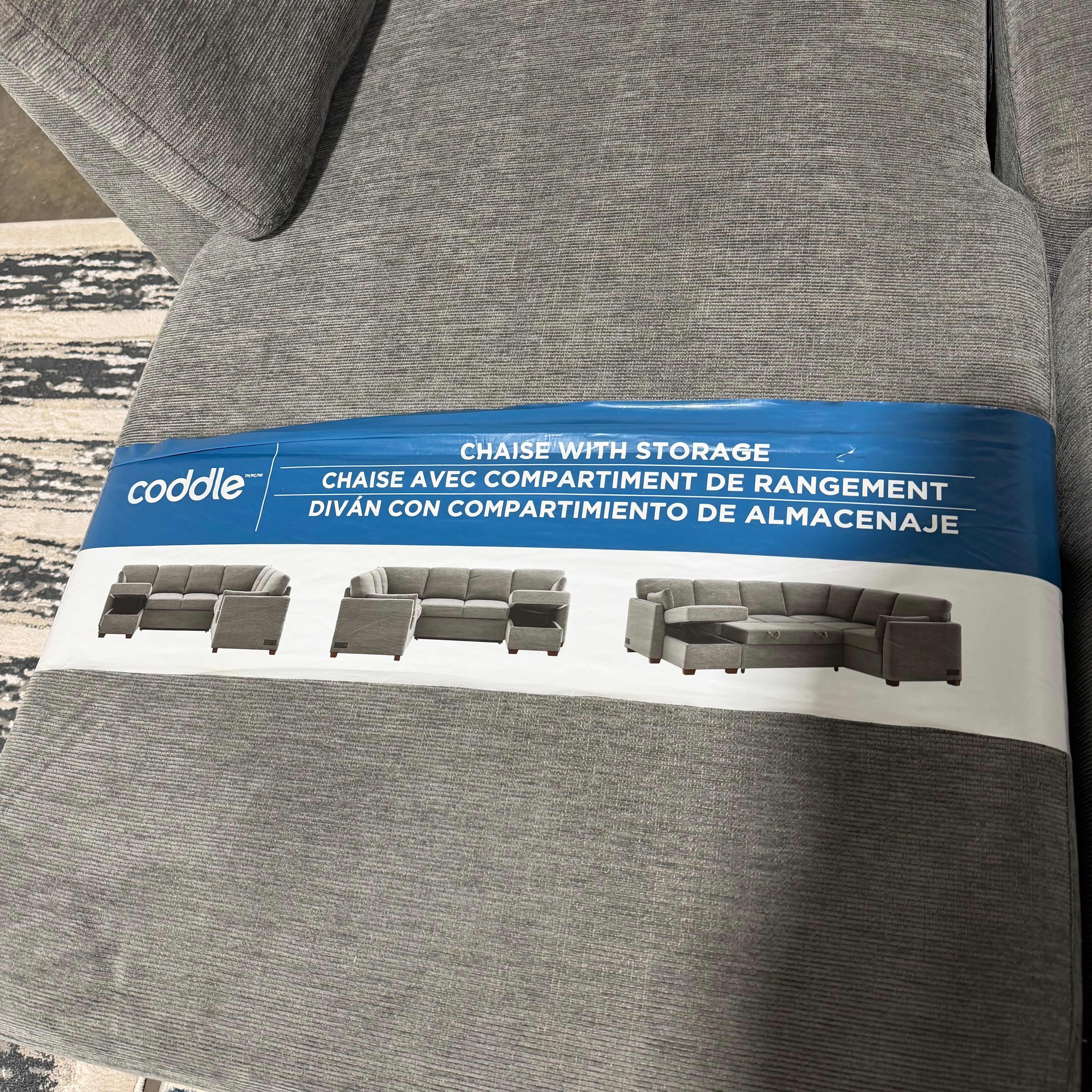 Coddle Luke Sleeper Sectional w/ Reversible Chaise and Storage