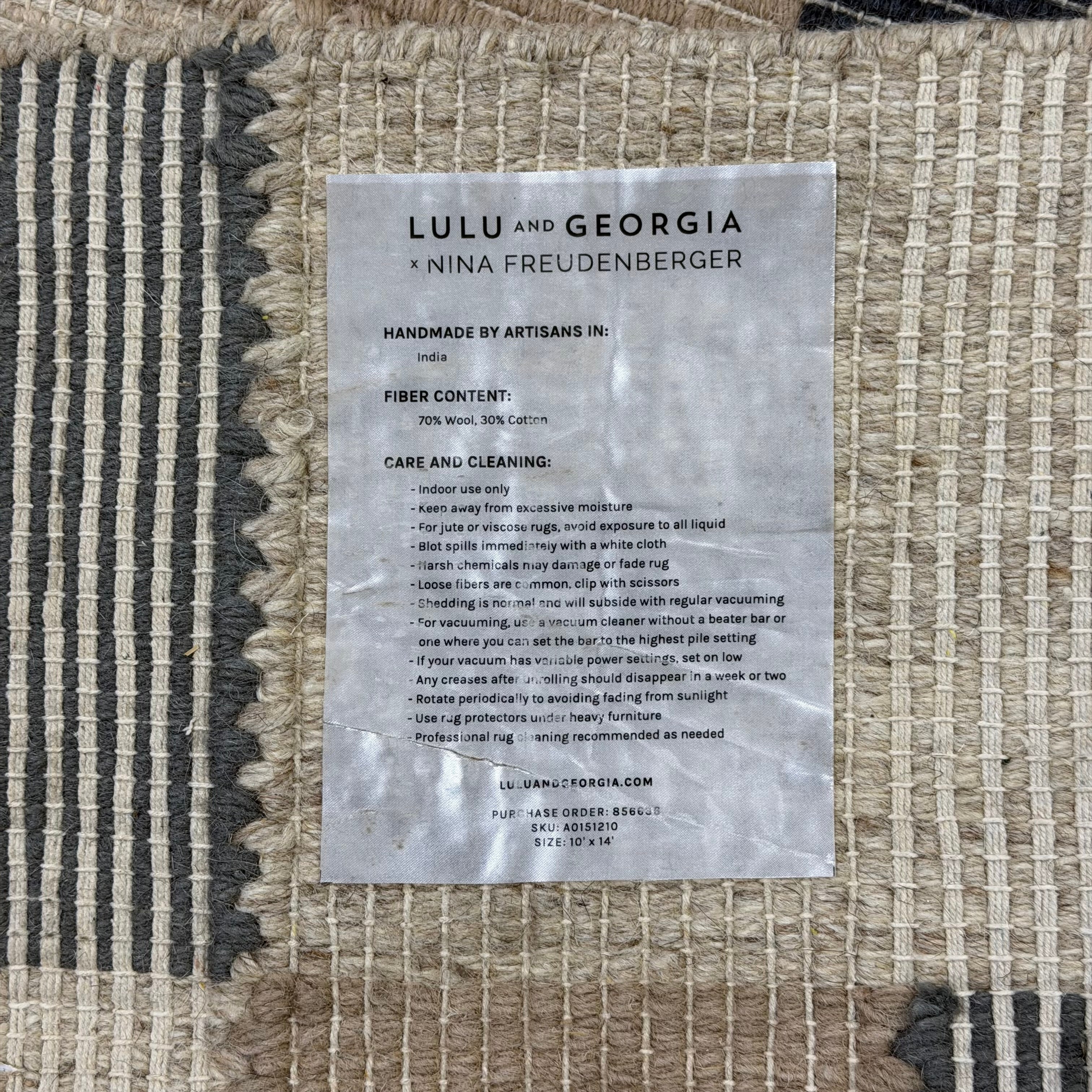 14x10 Lulu and Georgia Marli Flatweave Wool Rug by Nina Freudenberger