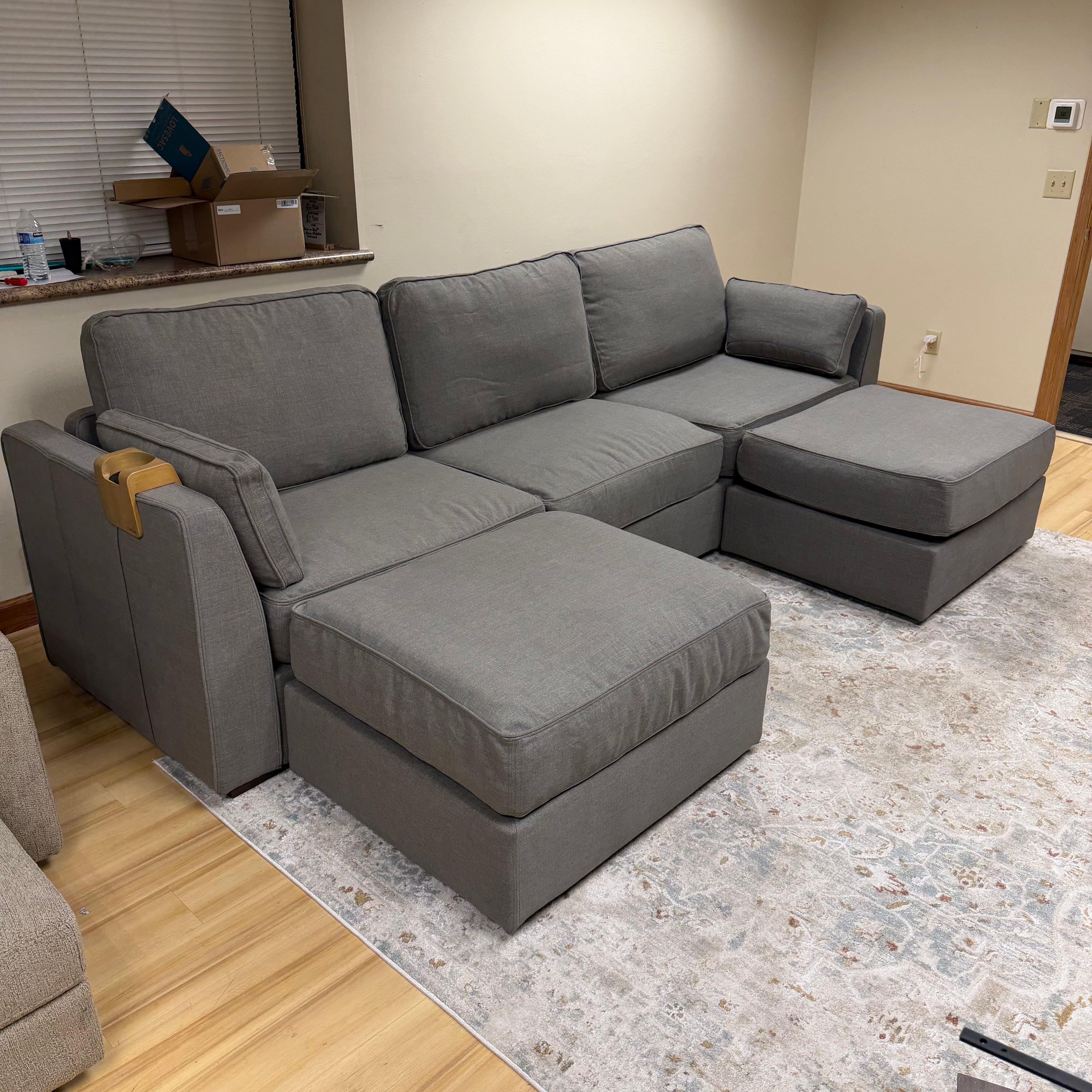 Like New 5-Seat Lovesac Sactional | Flagstone Brushed Weave