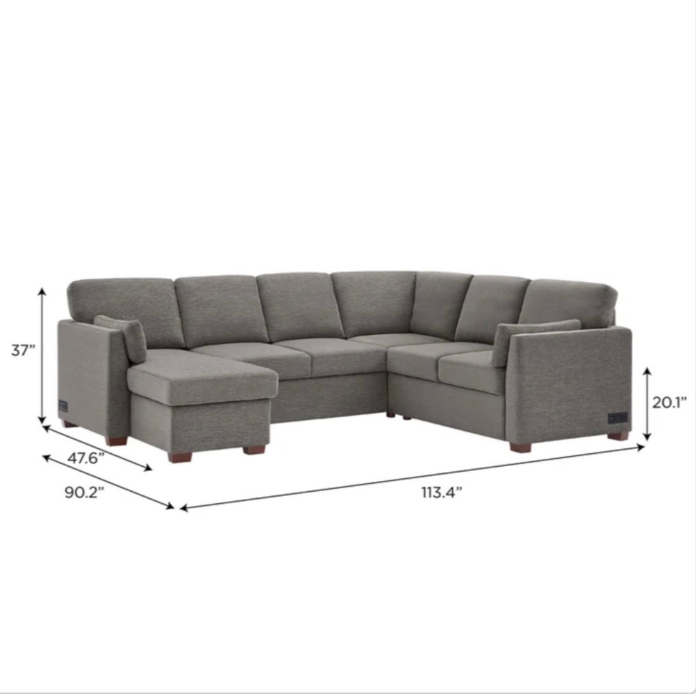 Coddle Luke Sleeper Sectional w/ Reversible Chaise and Storage