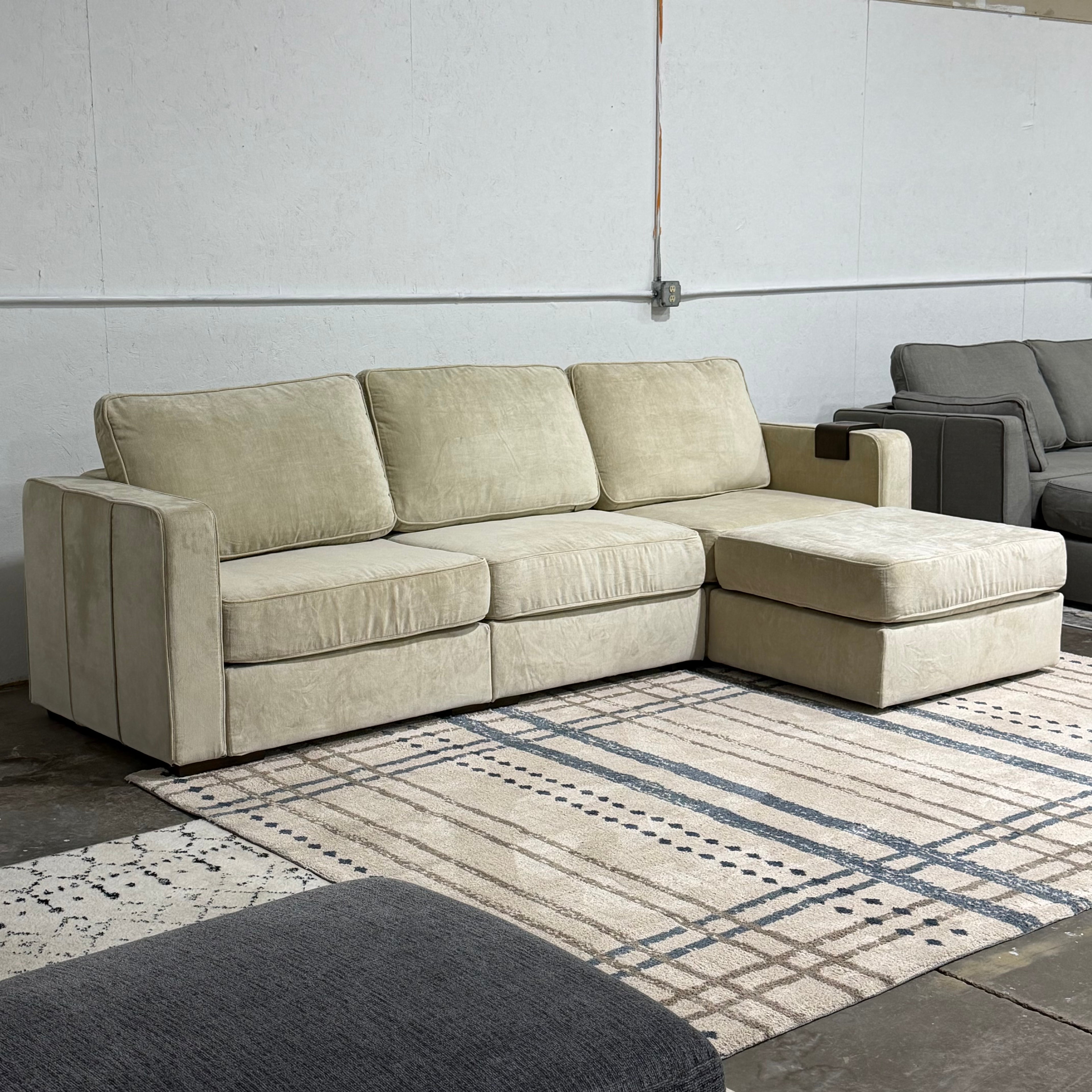 Like New 4-Seat Lovesac Sactional | Tan Combed Chenille