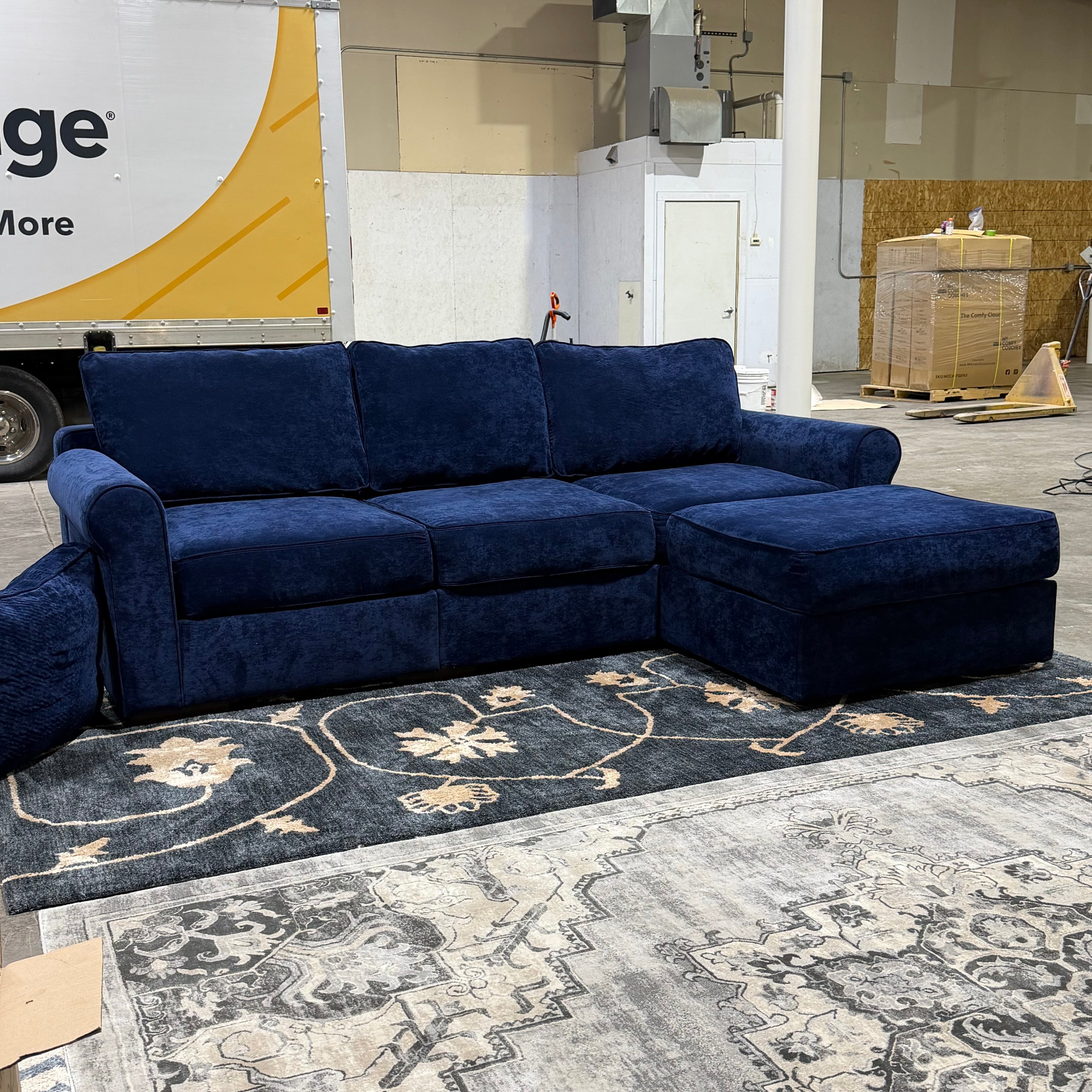 Like New 4-Seat Lovesac Sactional | Sapphire Navy Corded Velvet