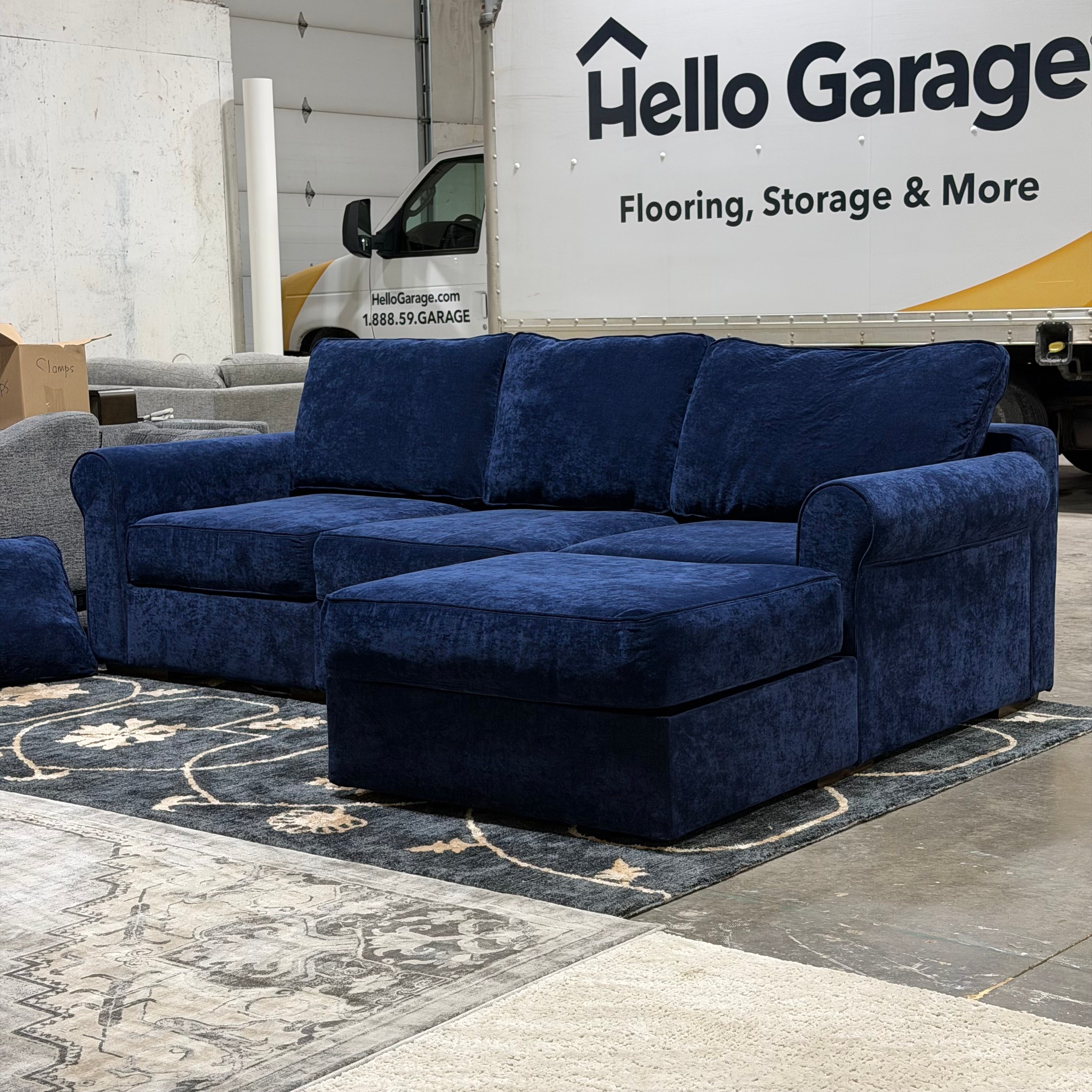 Like New 4-Seat Lovesac Sactional | Sapphire Navy Corded Velvet