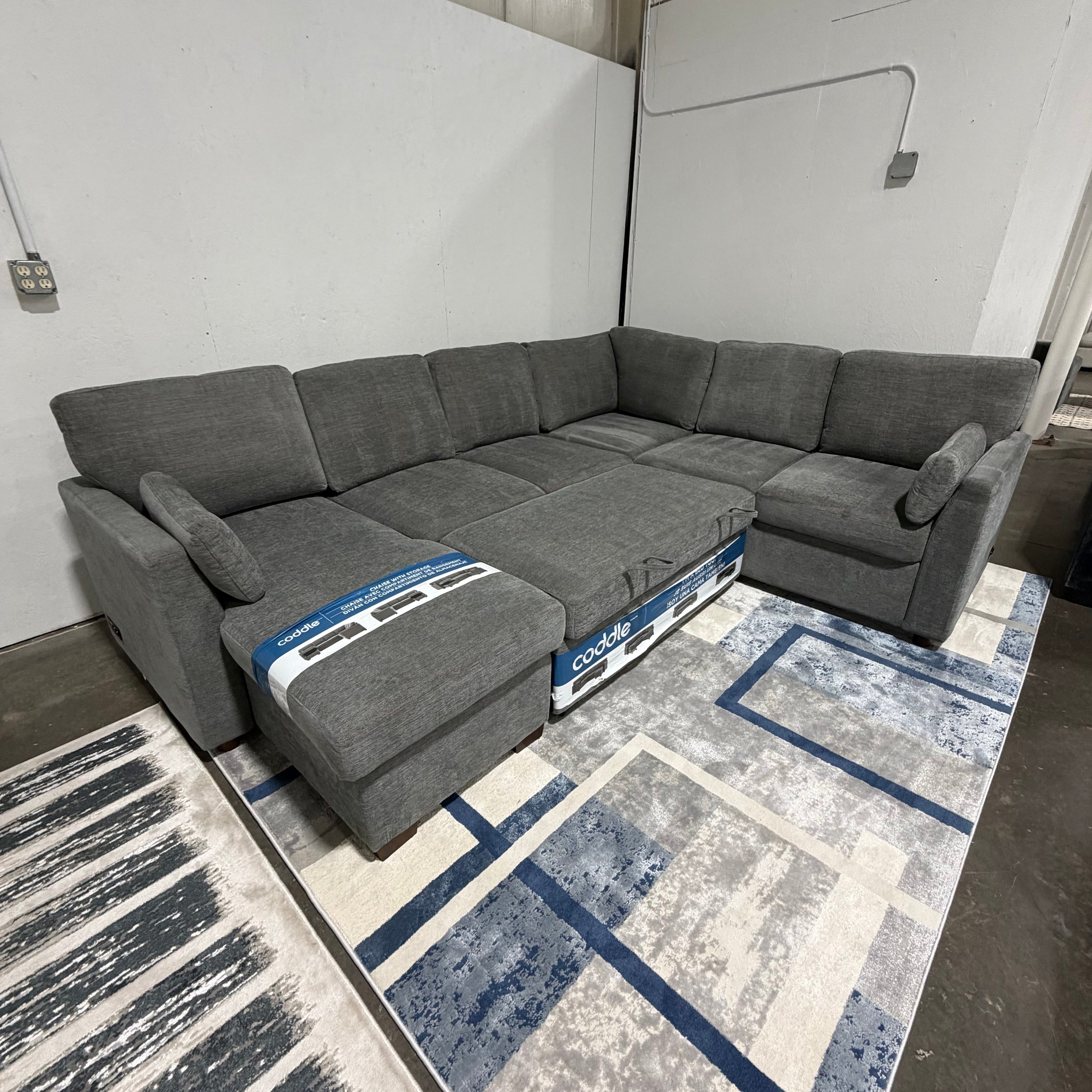 Coddle Luke Sleeper Sectional w/ Reversible Chaise and Storage