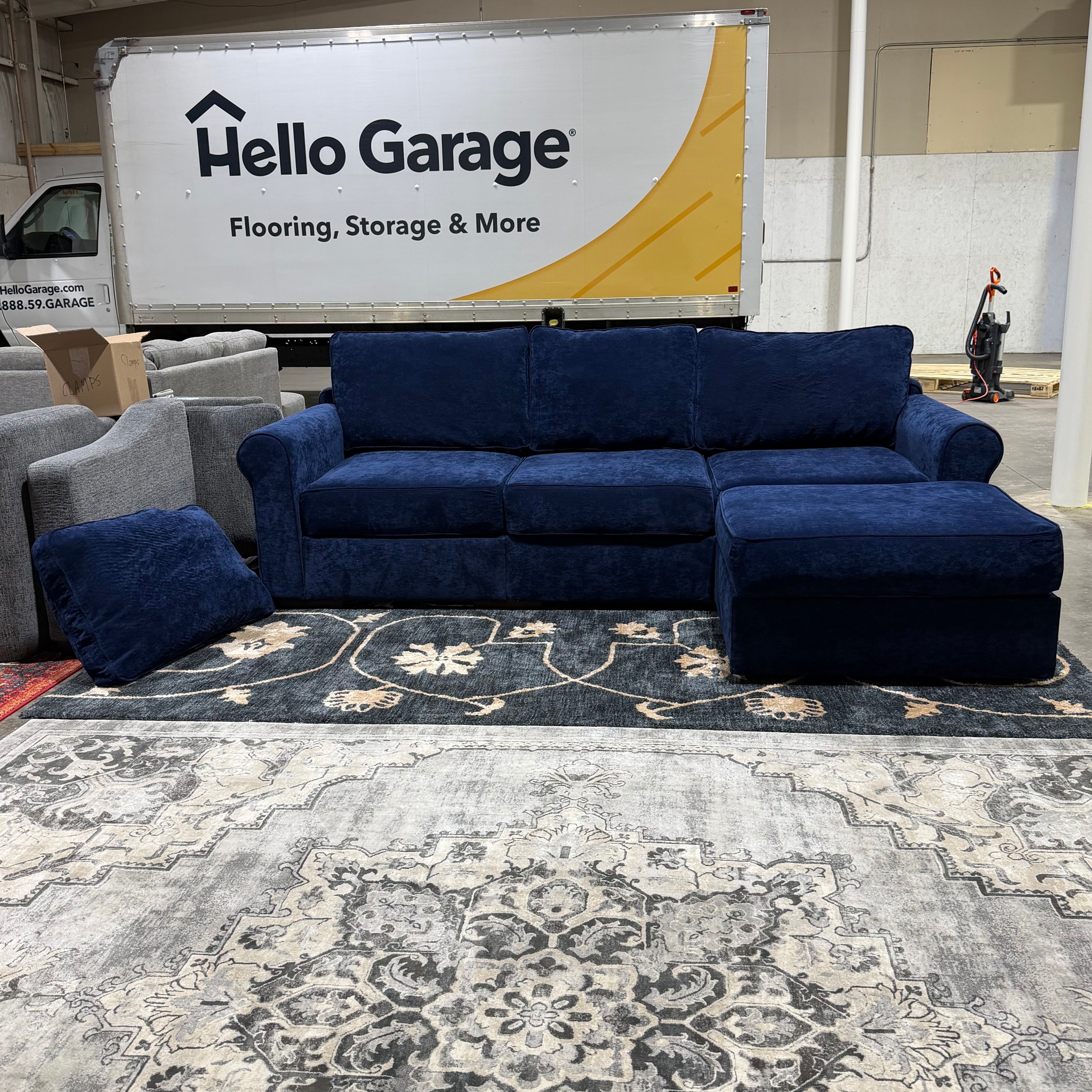 Like New 4-Seat Lovesac Sactional | Sapphire Navy Corded Velvet