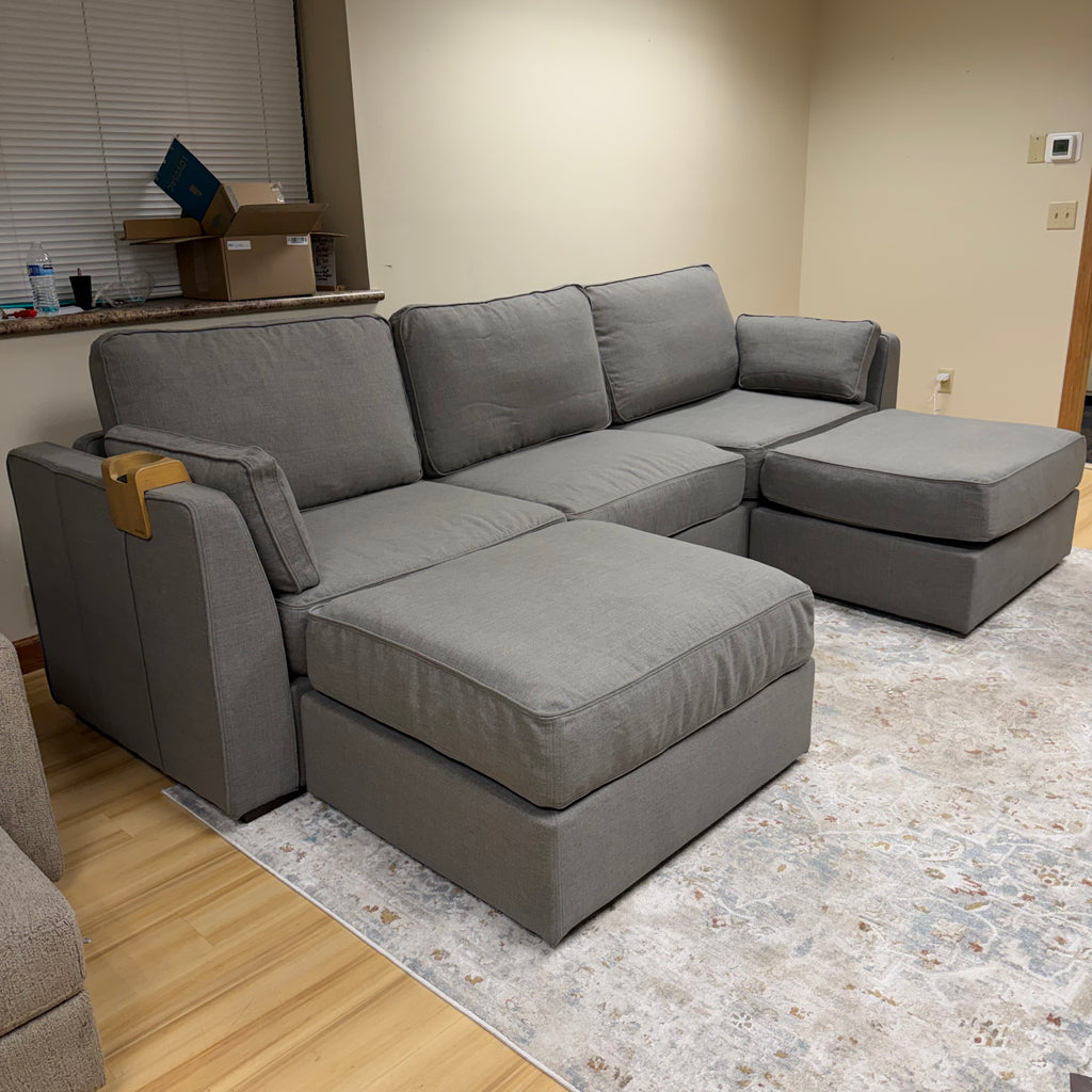 Like New 5-Seat Lovesac Sactional | Flagstone Brushed Weave