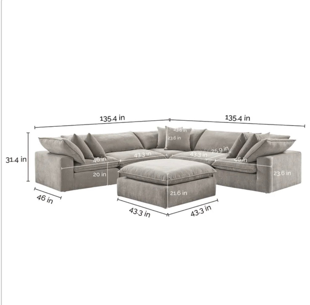 Aiden & Ivy Sereen 6-Piece Modular Sectional